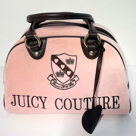 Juicy Couture Handbags - Rare Vintage Juicy Couture Pink Velvet Handbag Y2K